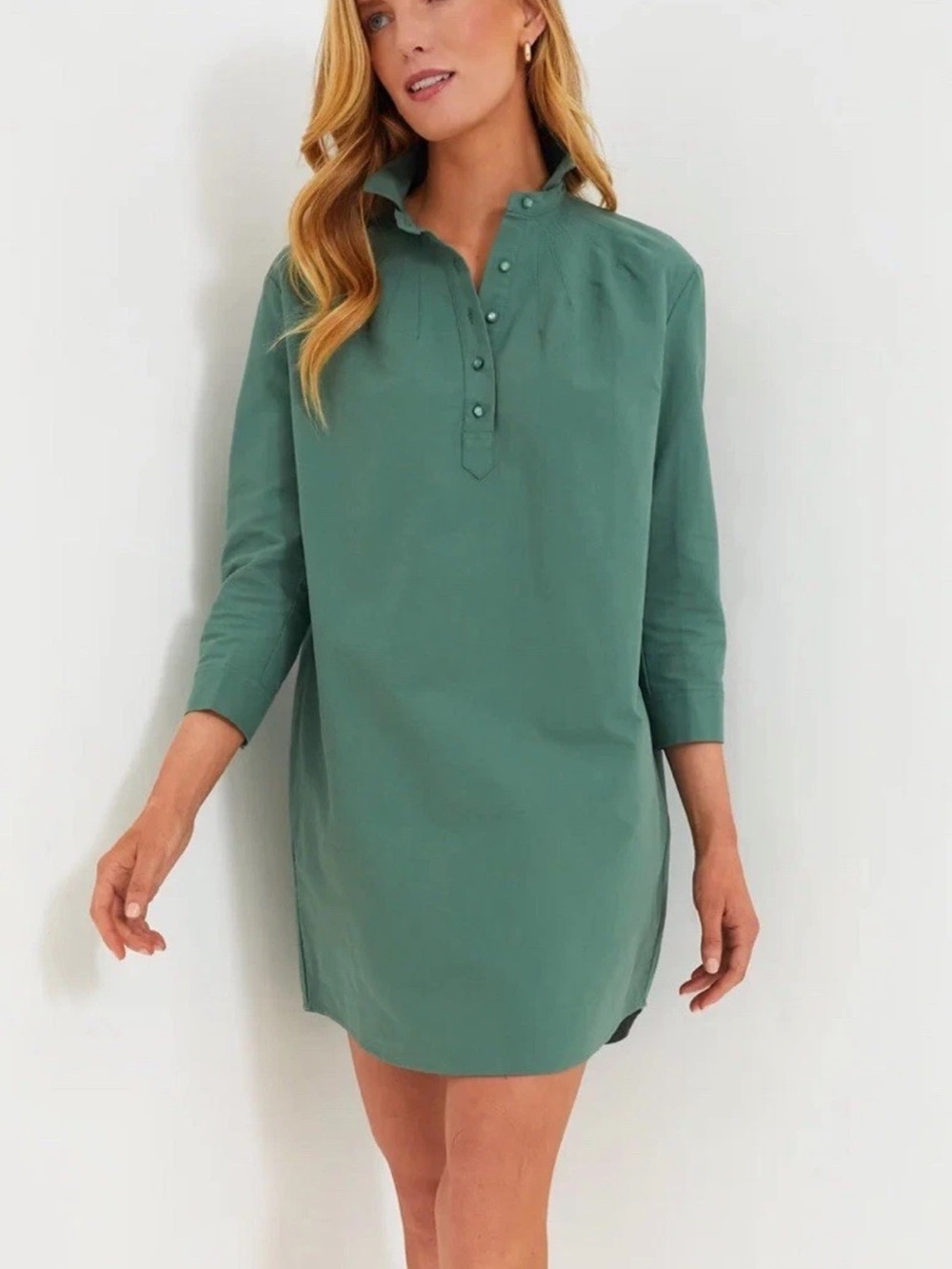 Tuckernuck pomander place Green Button-Front Mini Dress